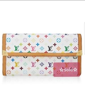 Louis Vuitton Porte Internal Multicolor White Long